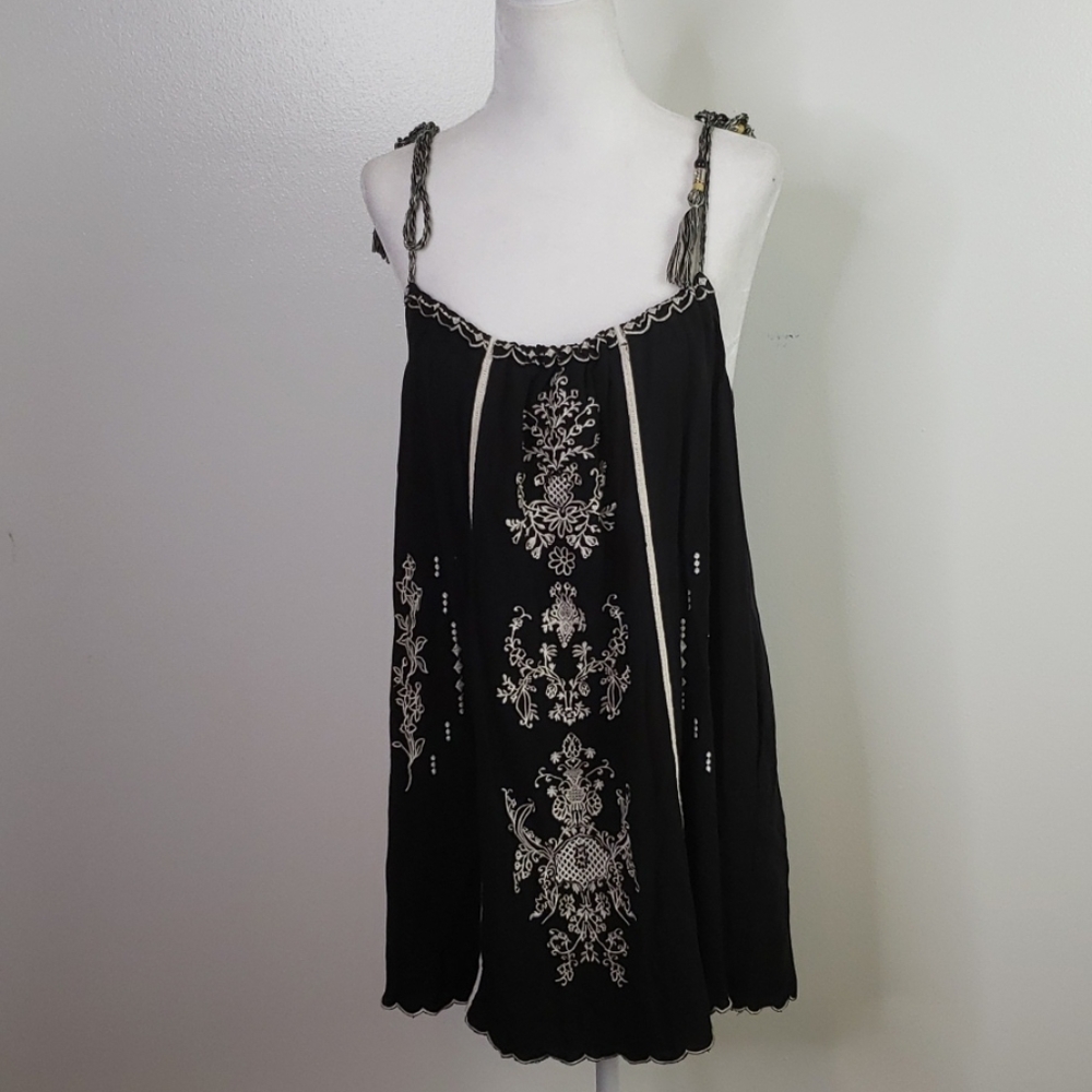 Forever 21 Embroidered Tassled Tunic Tank Dress
